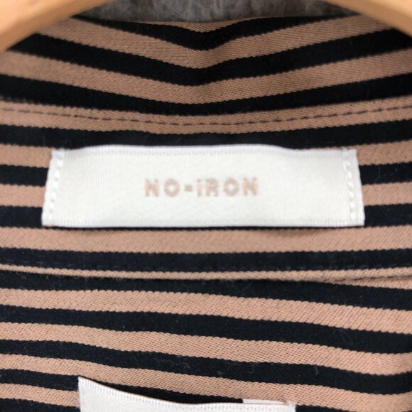 Chicos Shirt Womens 0 US Small Brown No Iron Sateen Striped Long Sleeve Button - Picture 6 of 11